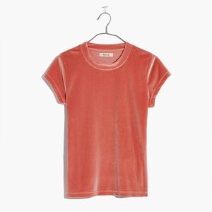 Madewell pink velvet top